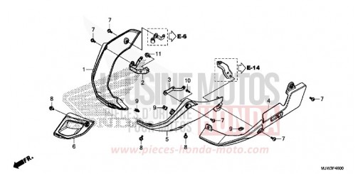 COUVERCLE INFERIEUR CB500XAG de 2016